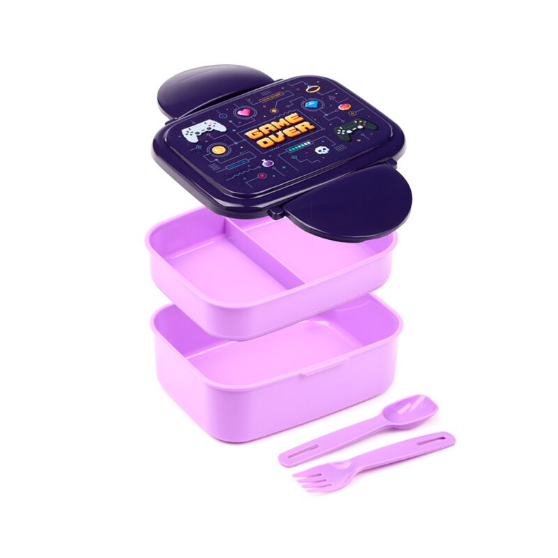 Game over clip bento box lunch box cutlery