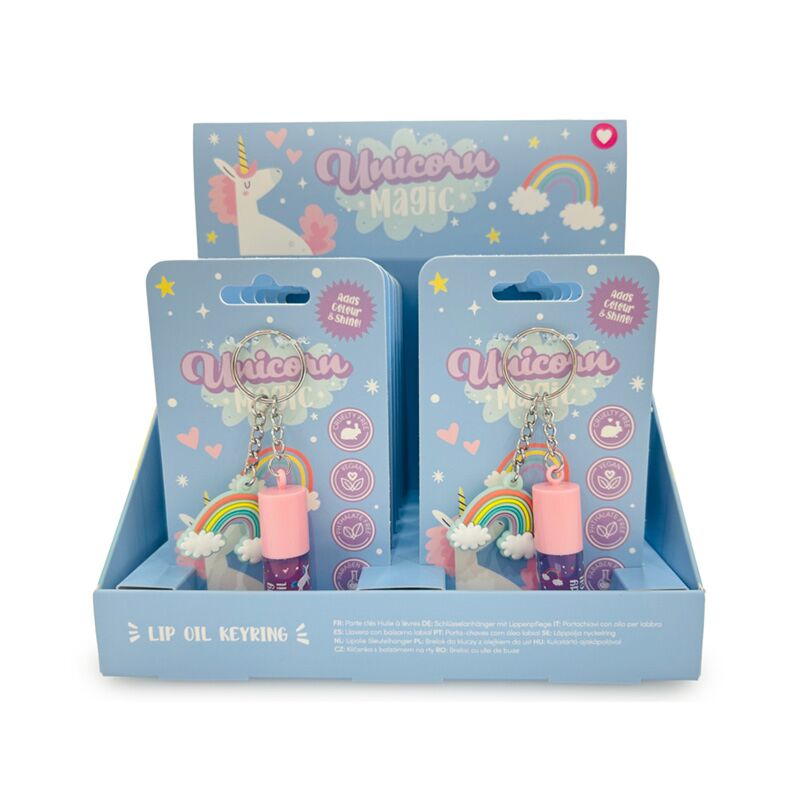 Unicorn magic snoep lipolie stick sleutelhanger met bedeltje