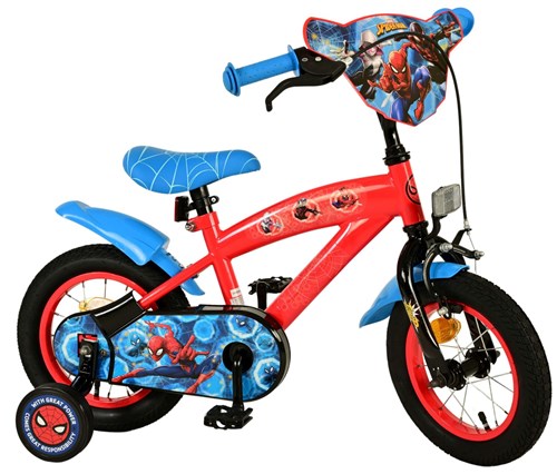 Spinnen - Mann Kinderfahrrad - Jungen - 12 Zoll - blaues Rot