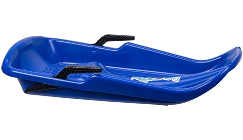 Nijland plastic sled with brake and pull cord blue