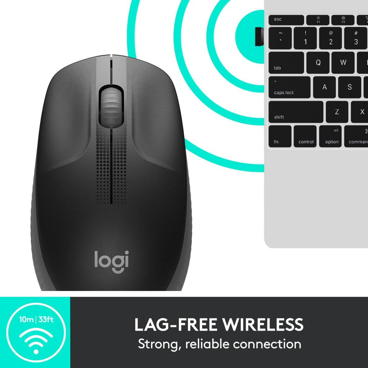 Logitech M190 Mouse wireless a grandezza naturale