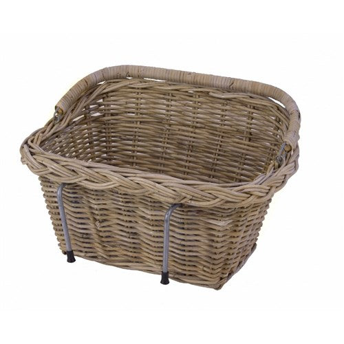 Panier de direction pit-rieten rectangle de luxe gris