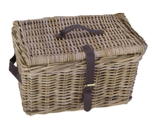 Dr wicker basket xl gray with lid 50x40x30