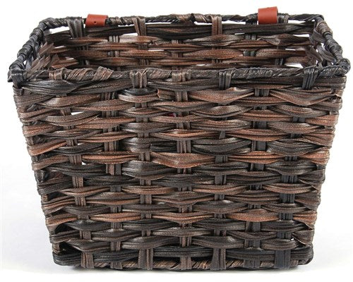 Volare Braided Wicker Bicycle Basket - Small - Black