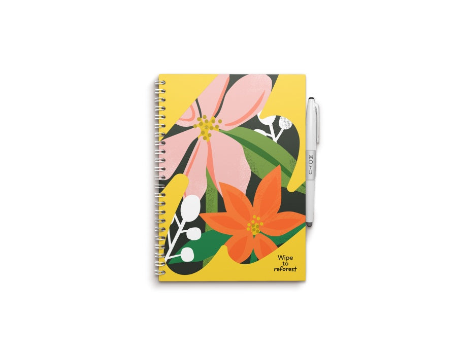 Moyu erasable notebook - hardcover A5 - flower vibes