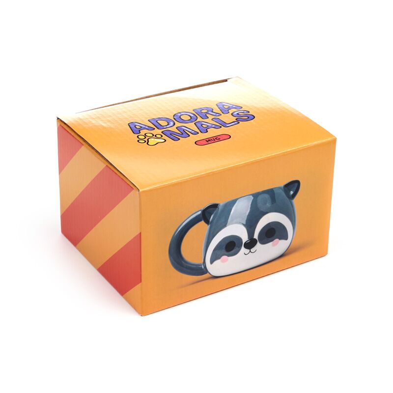 Caneca de cerâmica em formato de guaxinim Adoramals