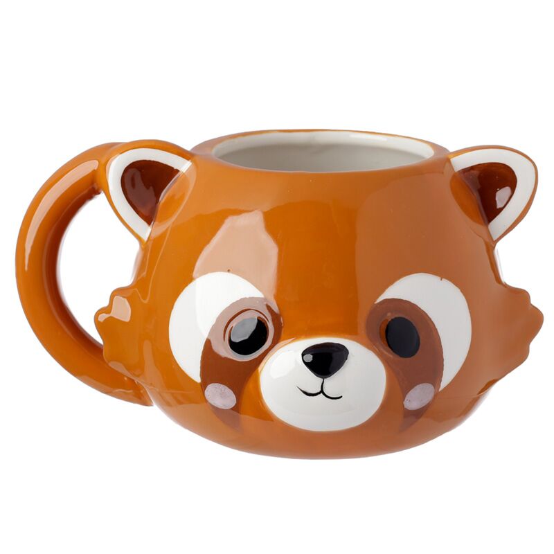 Adoramals red panda shaped ceramic mug
