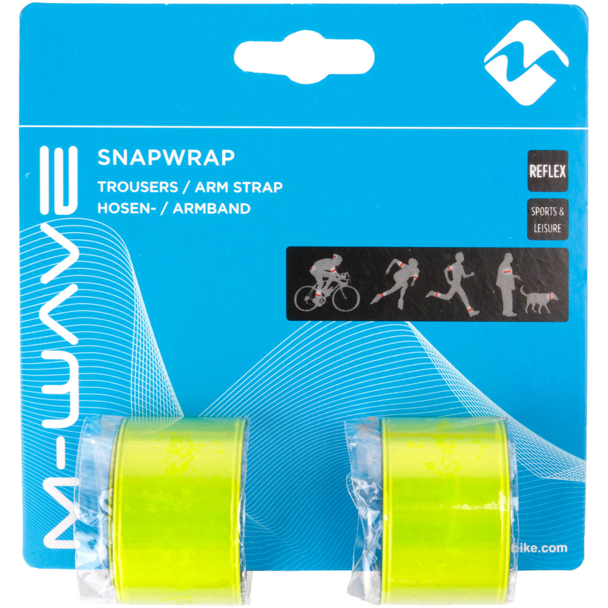 Messingschlager m-wave reflector snapwrap brazos y piernas amarillo (2st)
