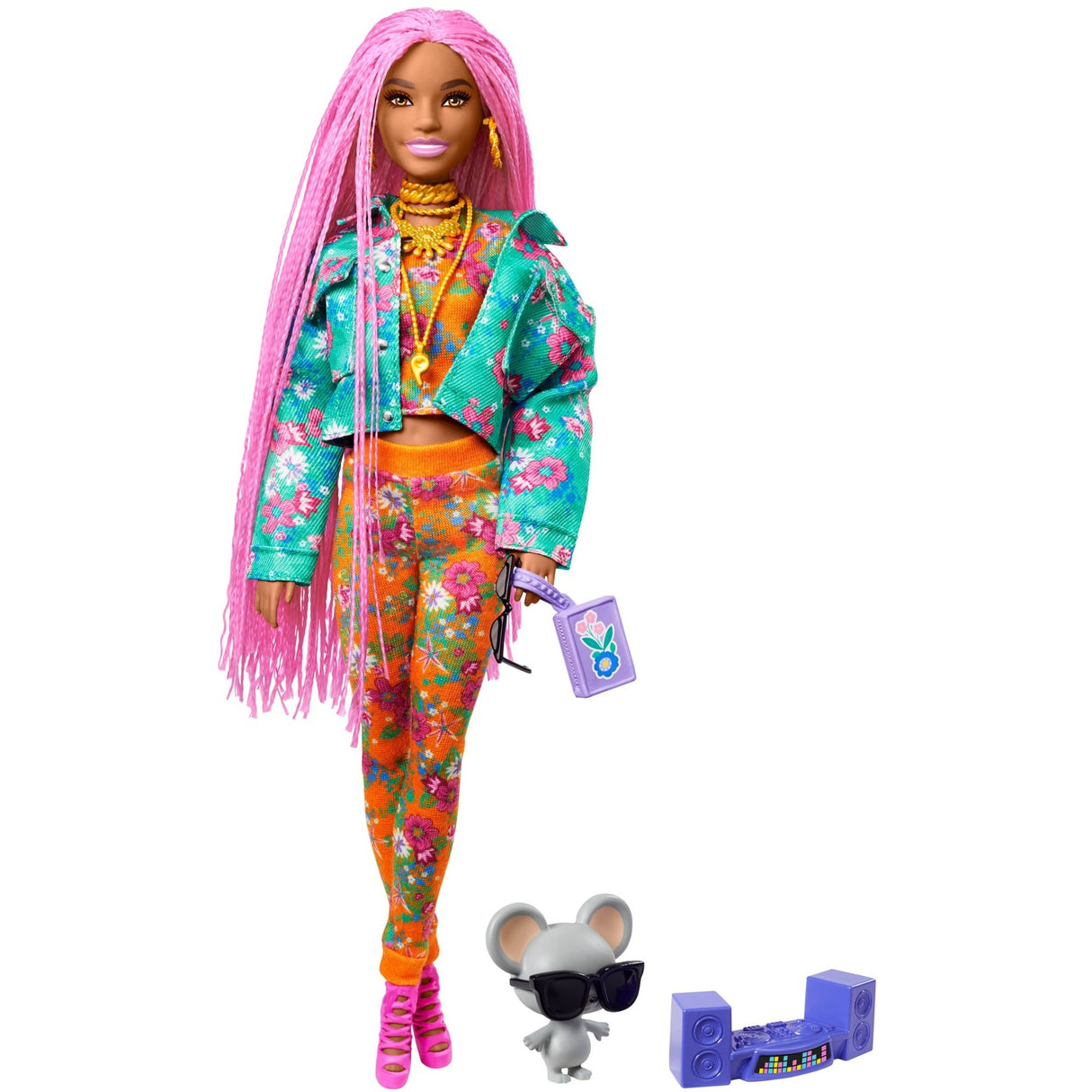 Mattel Extra Doll 10 Blumenprintjacke mit DJ-Maus