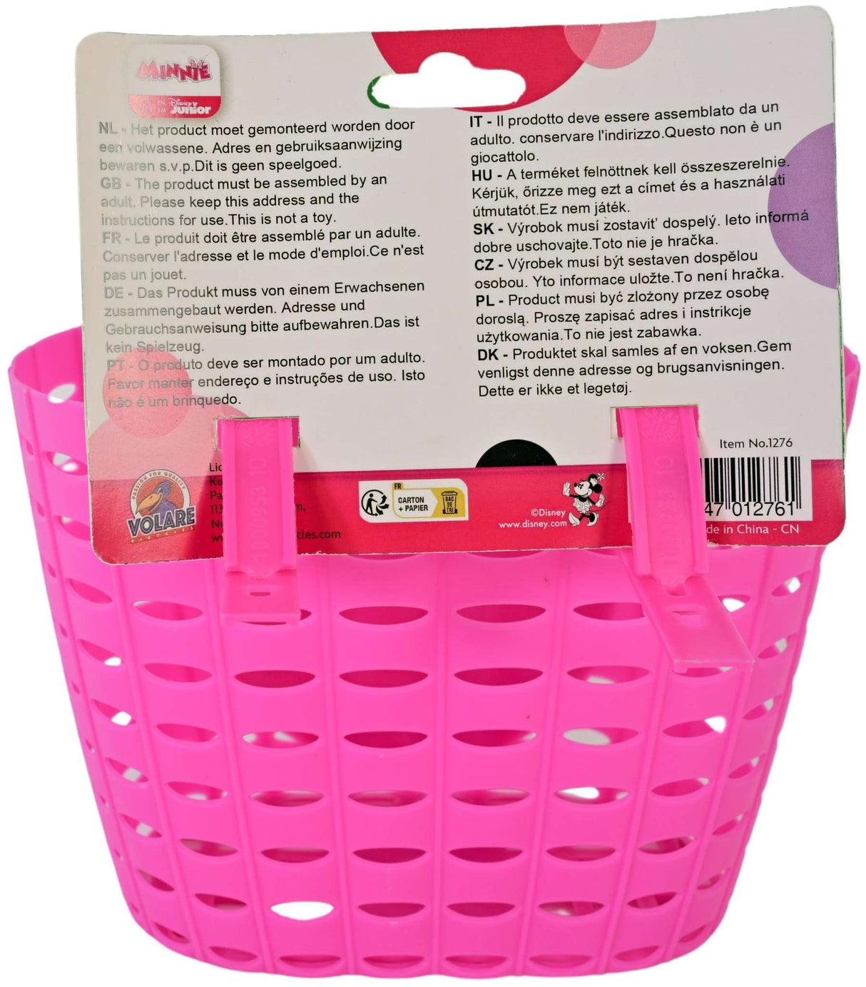 Disney PVC basket minnie mouse pink