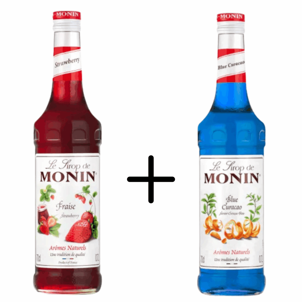 Monin syrup strawberry fraise + blue curacao