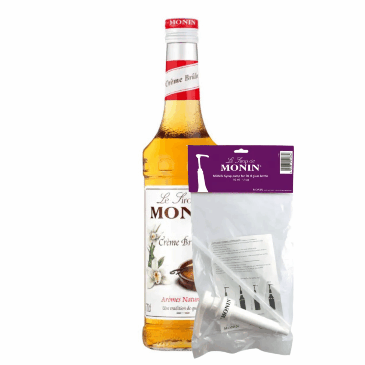 Sciroppo Monin crème brulée (70 cl) + pompetta per sciroppo (10ml)