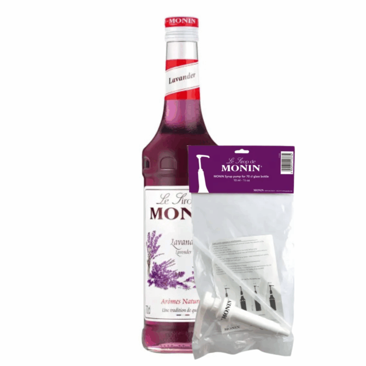 Monin syrup lavender (70 cl) + syrup pump (10ml)