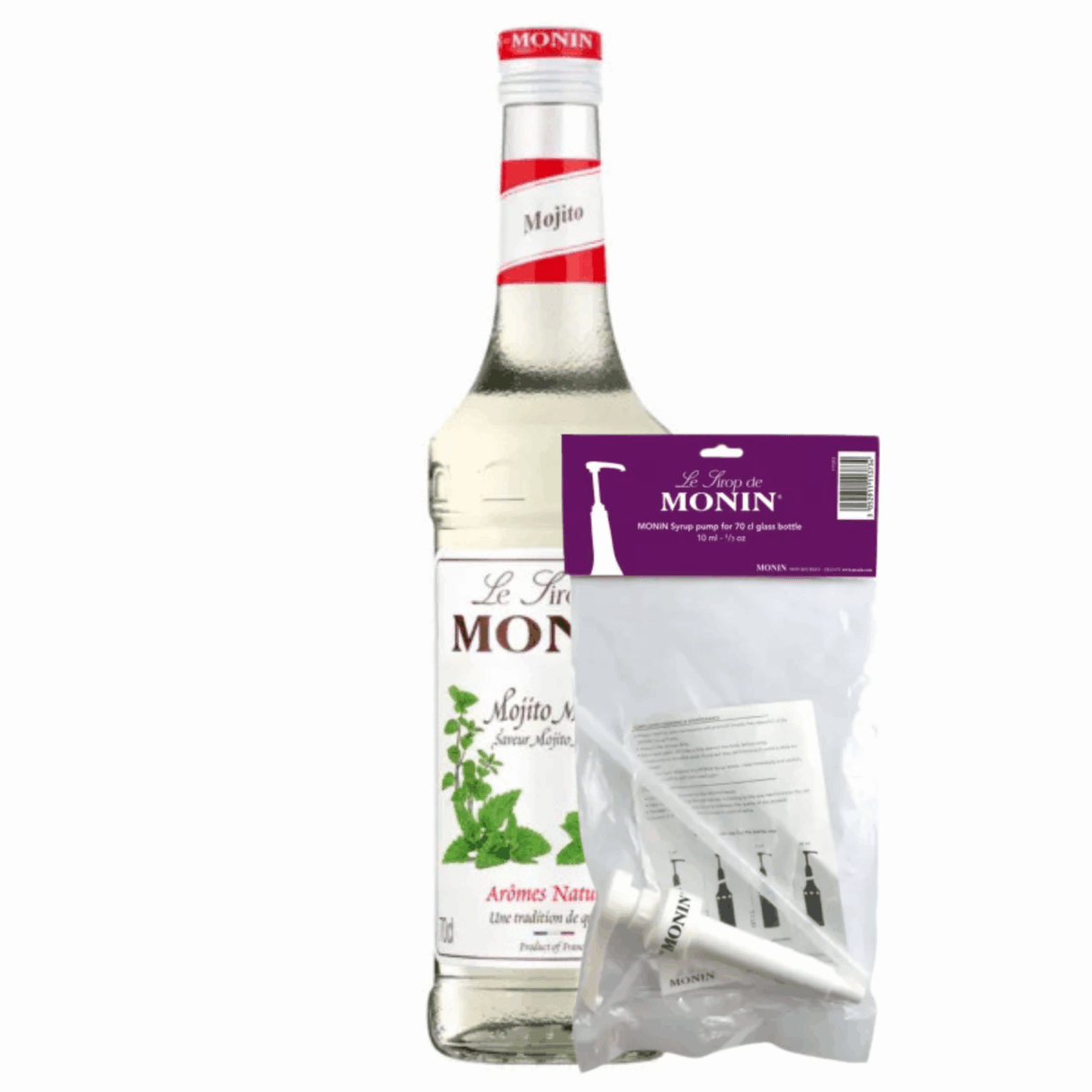 Monin syrup mojito mint (70 cl) + syrup pump (10ml)