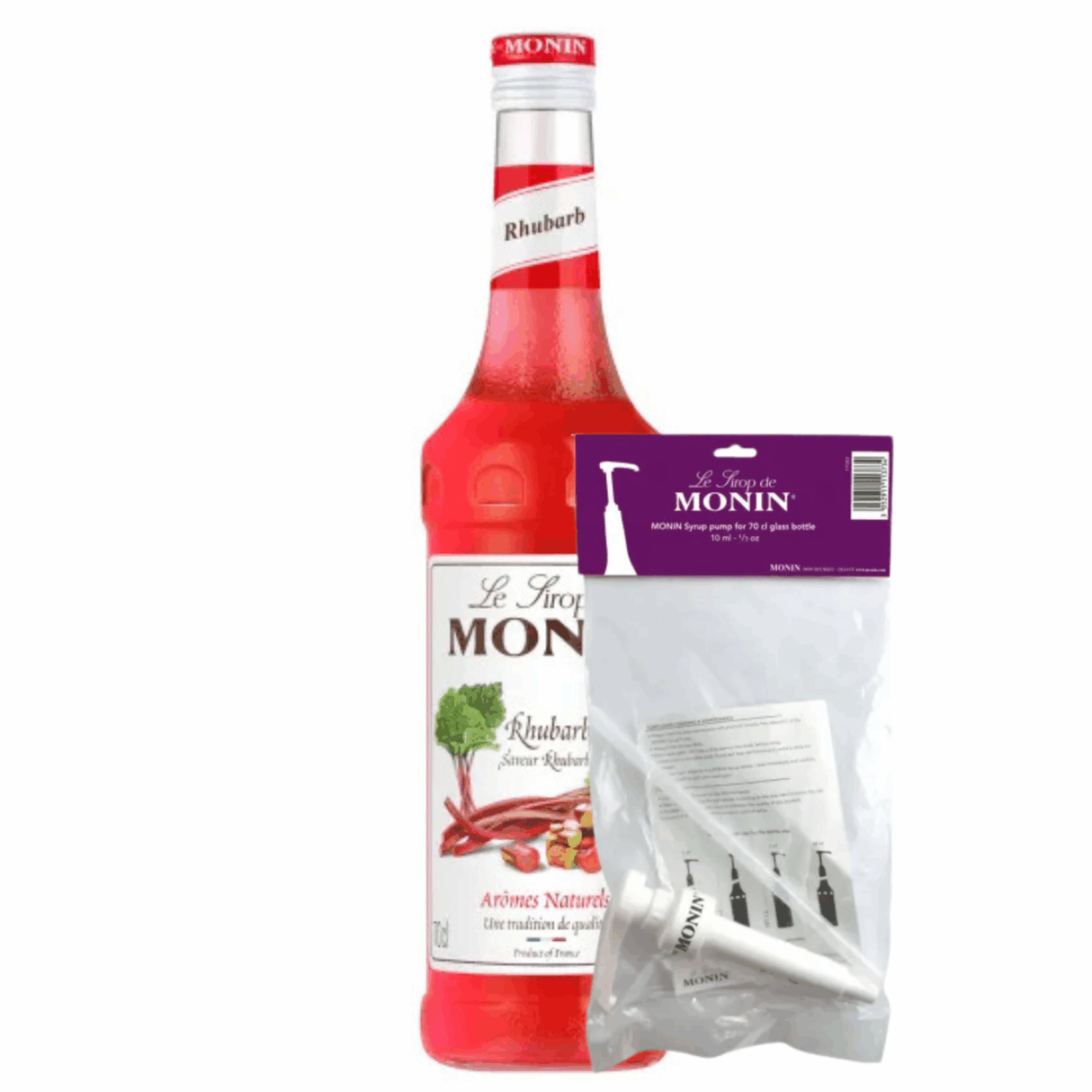 Monin syrup rhubarb (70 cl) + syrup pump (10ml)
