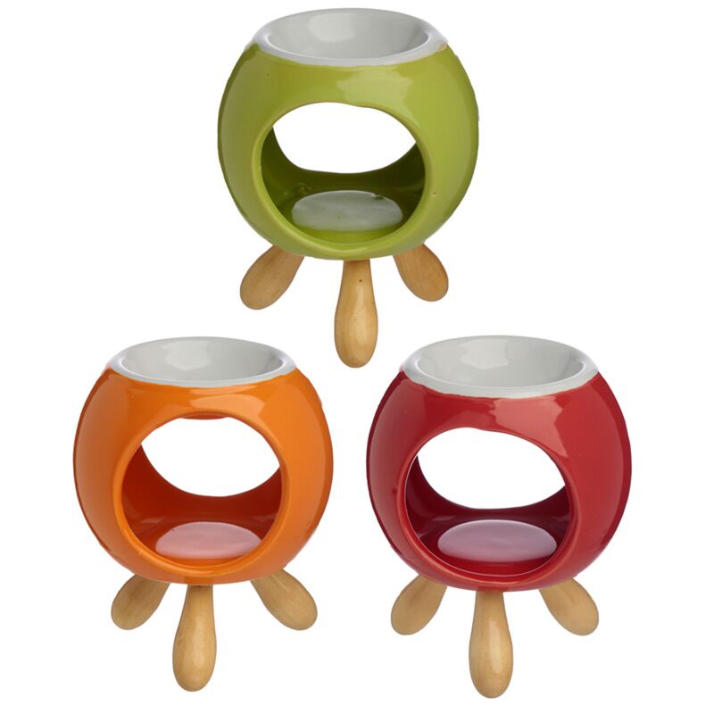 Okrągły ceramiczny kominek zapachowy z podstawą