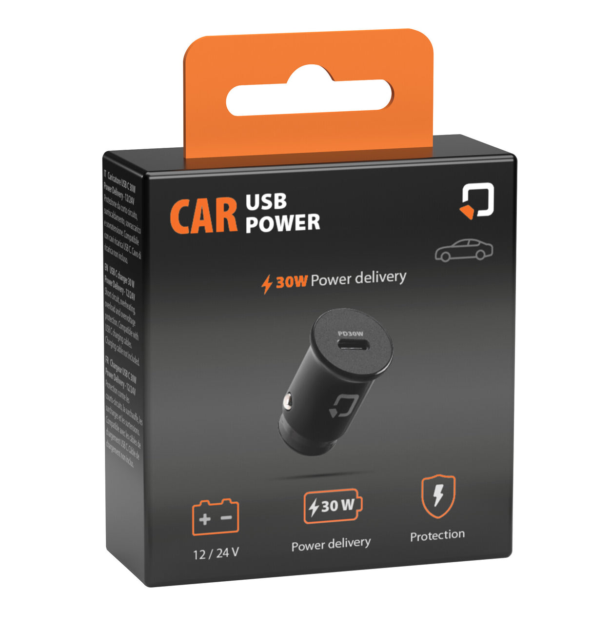 Optiline Car Power USB, 1 USB C Port Carger 30W - 12 24V