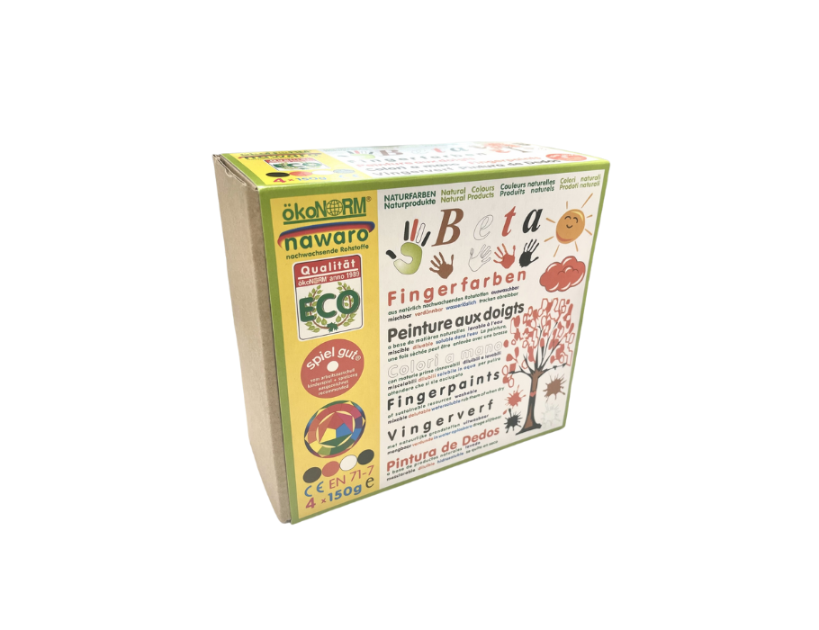 Ökonorm finger paint - 4-color set b - orange, brown, white, black (autumn)