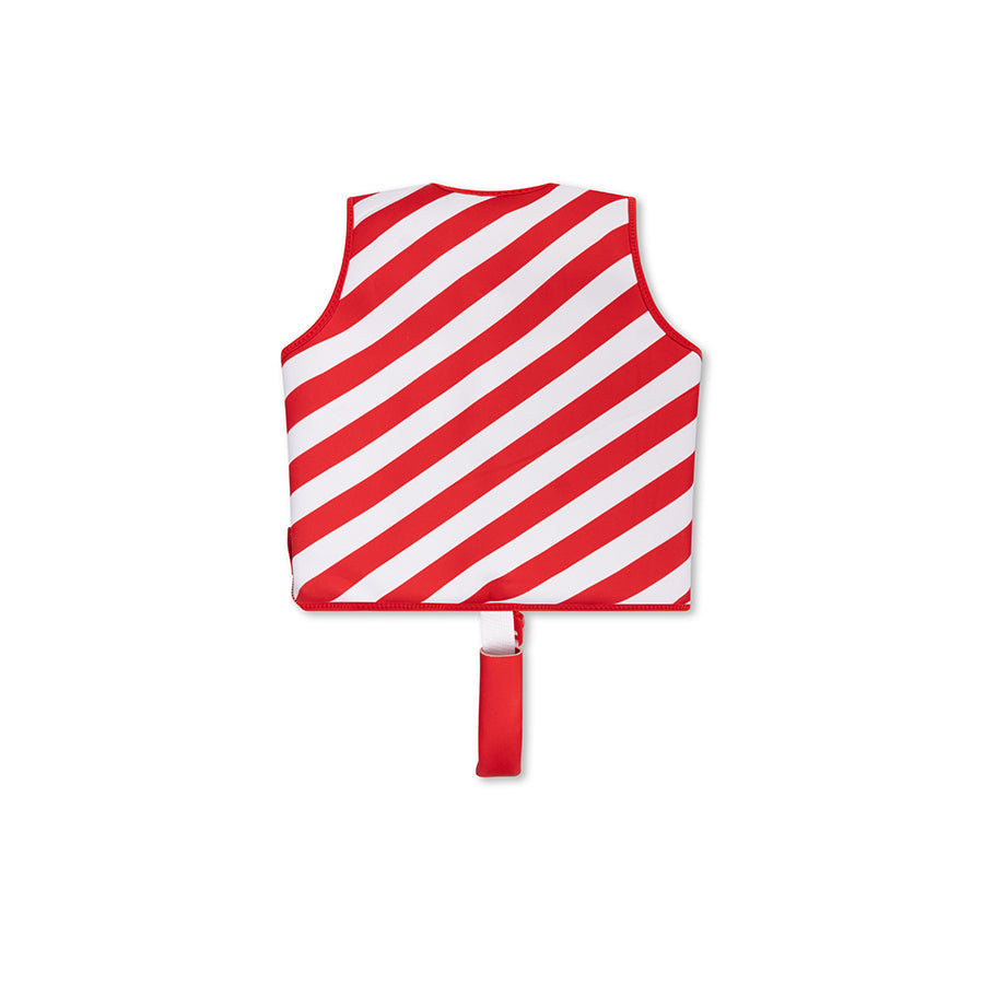 Crabby | red and white striped life jacket (ages 3-6)