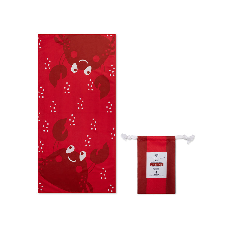 Crabby | red microfiber towel 135 x 65 cm