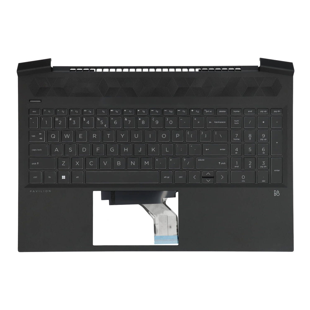 Hp laptop keyboard qwerty us + top cover - black and white