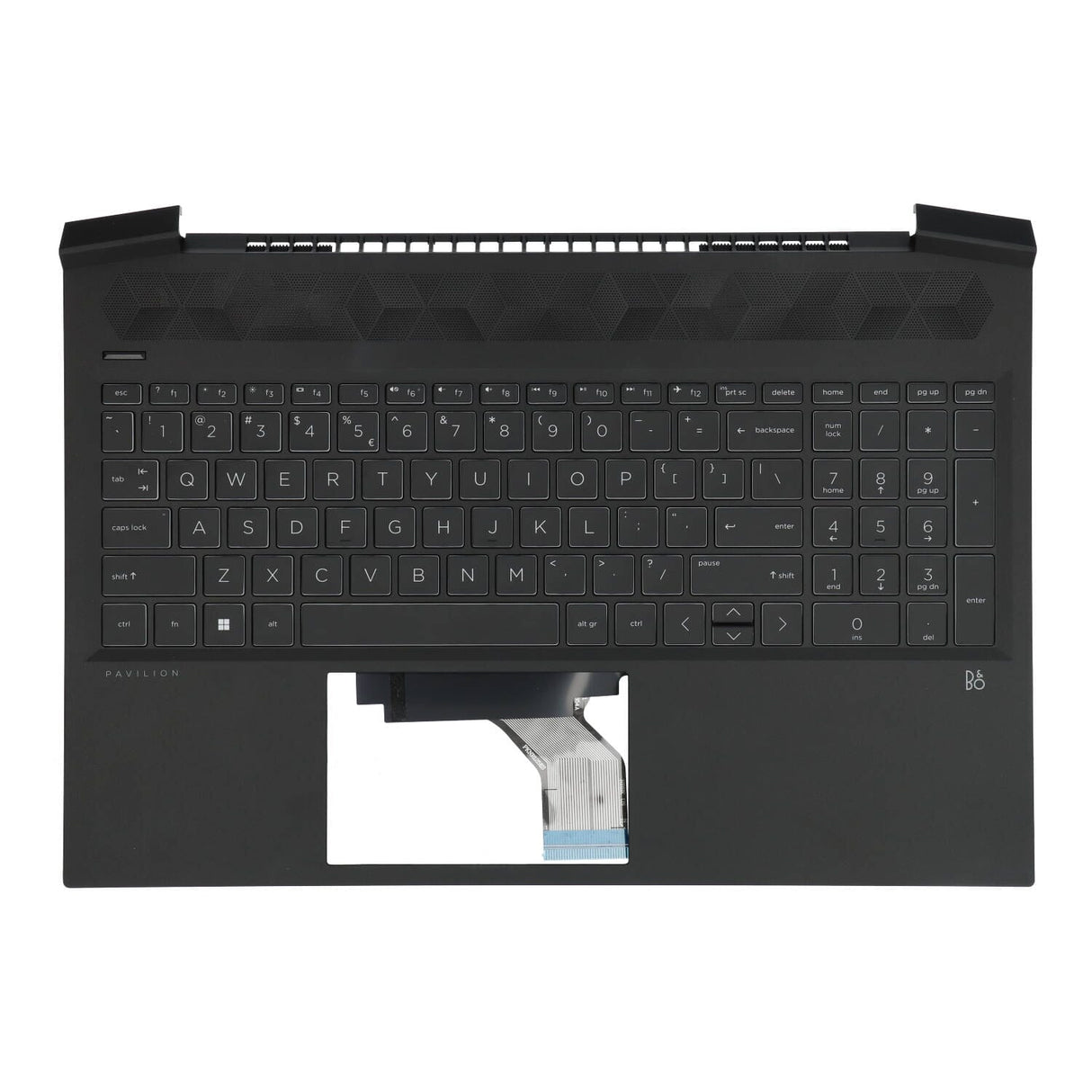 Hp laptop keyboard qwerty us + top cover - black and white