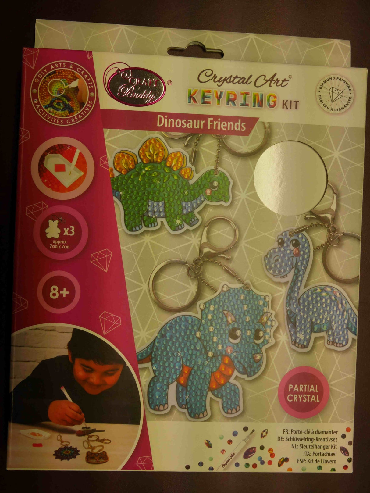 Fire Unit Diamond Painting - 3 Dinosaur Keychains