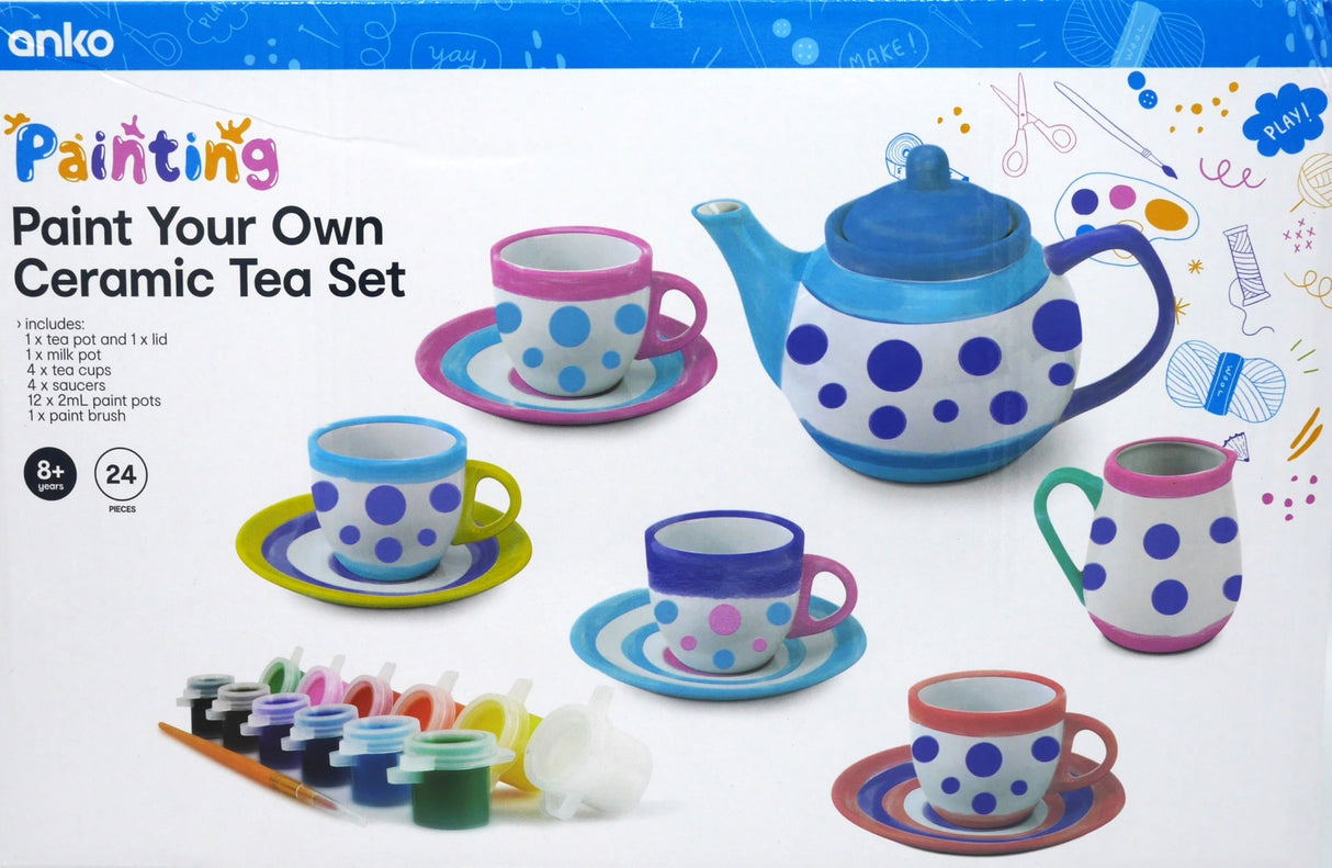 Kleur je eigen keramiek thee setje.leuke thee set met theekan