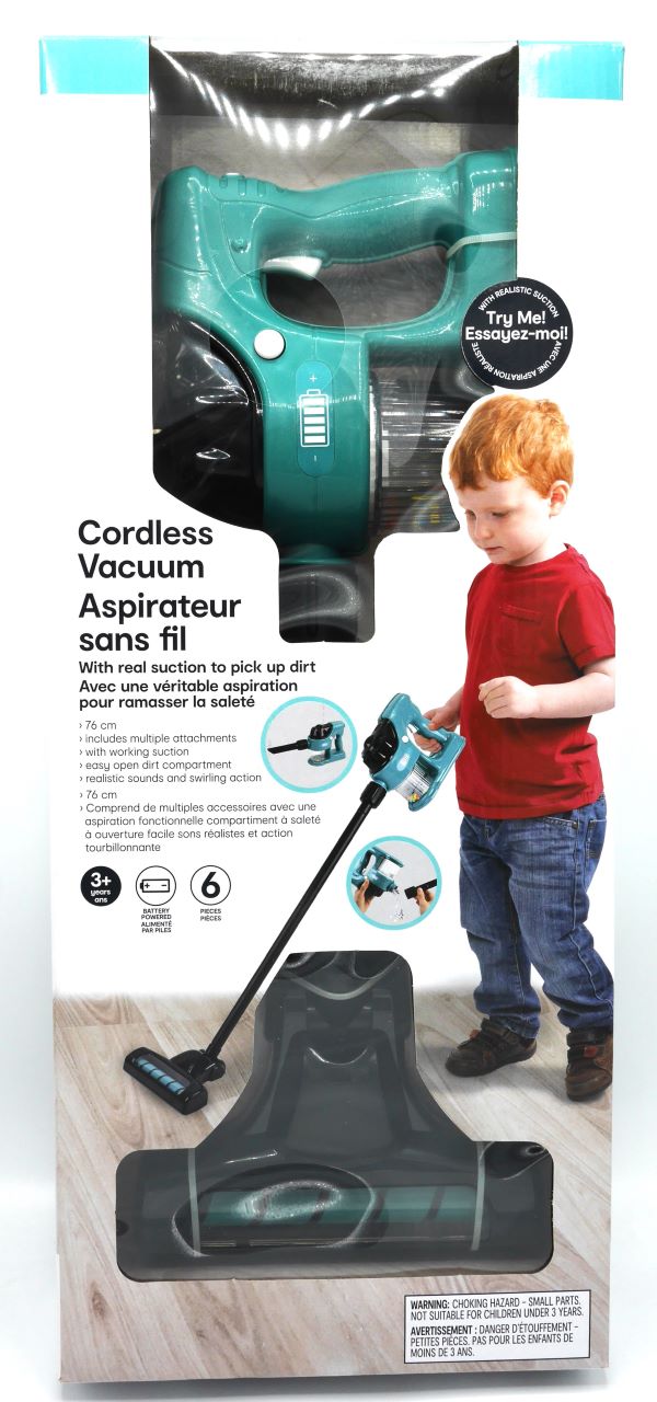 Playgo Toy Cleanter z mocą ssącą dźwięki i 2 elementami projektowymi.