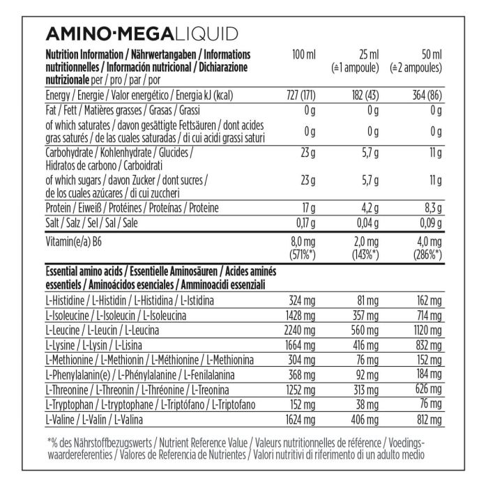 Powerbar amino mega liquid (20 x 25ml)