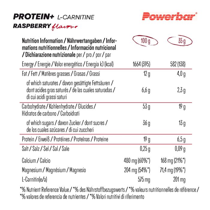 Powerbar protein+ l-carnitine (30 x 35gr) - raspberry yoghurt