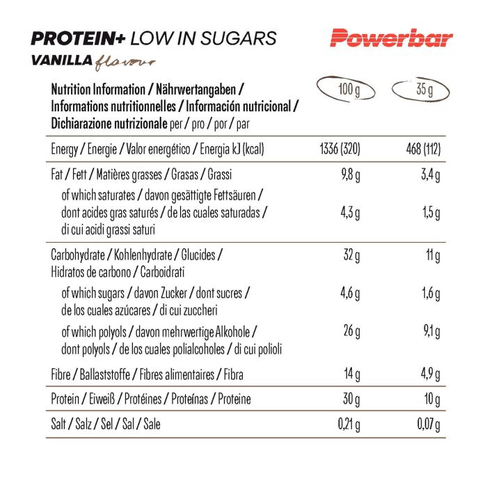 Powerbar protein+ low in sugar (30 x 35gr) - vanilla