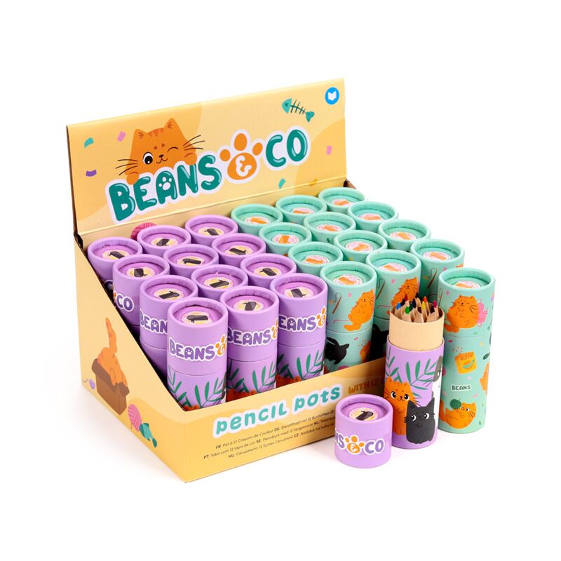 Beans co cats crayons drawing case