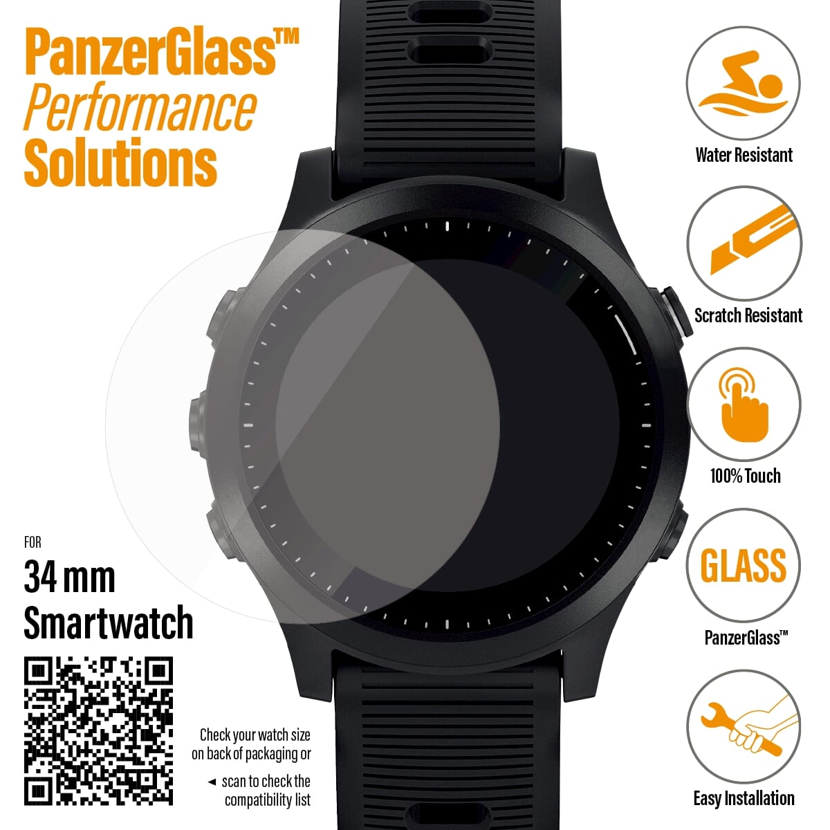Panzerglass Smartwatch 34 mm chránič obrazovky