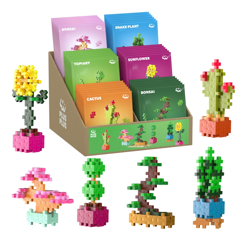 Plus plus plant packs - display (36 pcs) plus-plus flowers plants (7494)