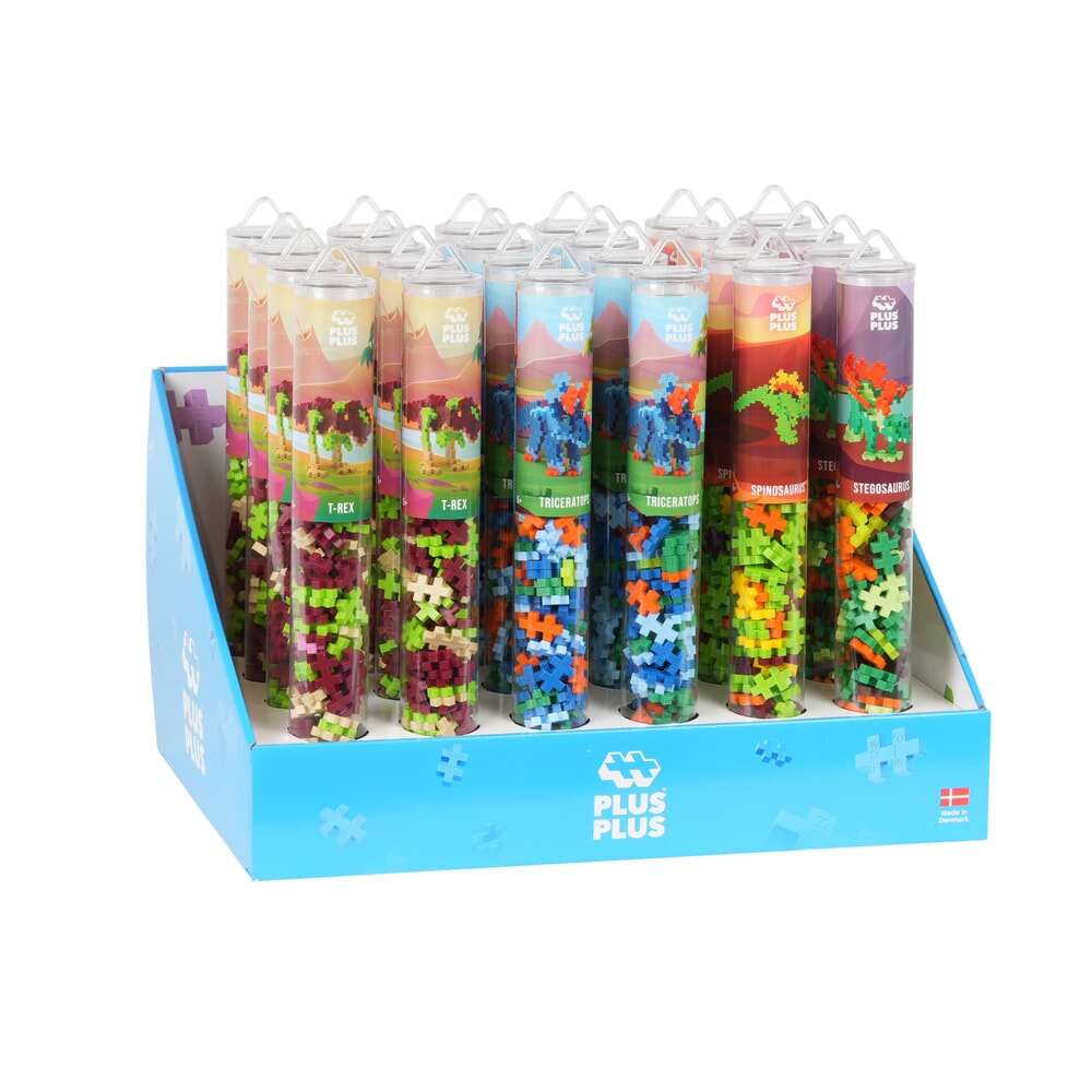 Plus plus dinosaurs: 24 stuks tube plus-plus display (7236)