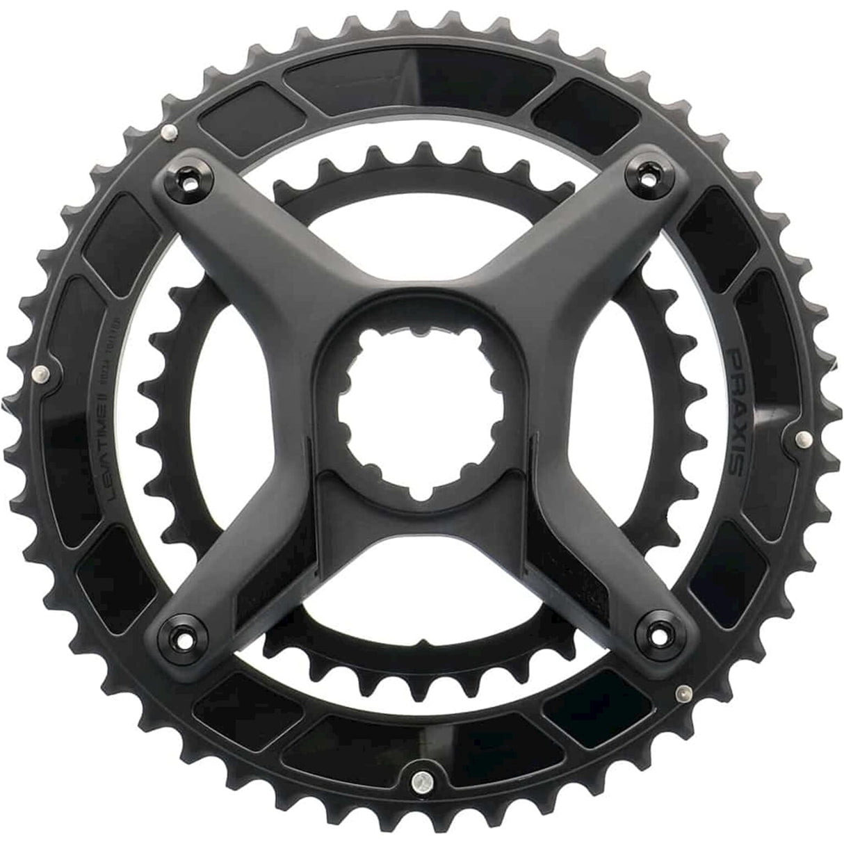 Praxis chainring lt2 xring spider kit 48 32 black