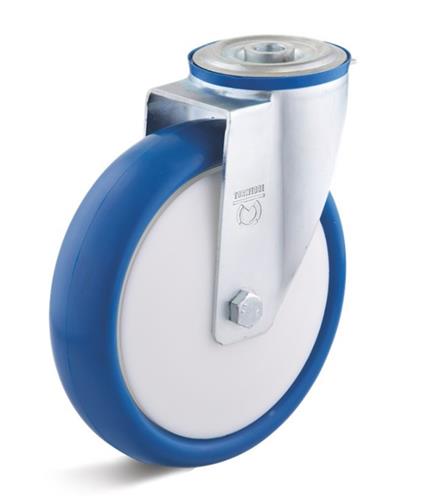 Torwegge zwenkwiel pu ø80 kunststof boutbevestiging