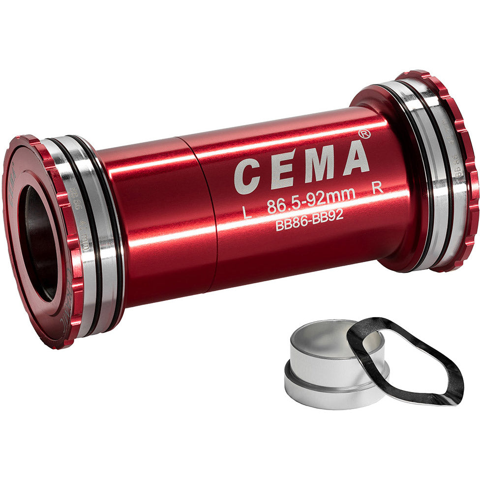 CEMA Bottom Bracket BB86-BB92 Int. SRAM GXP Stainless Steel Red