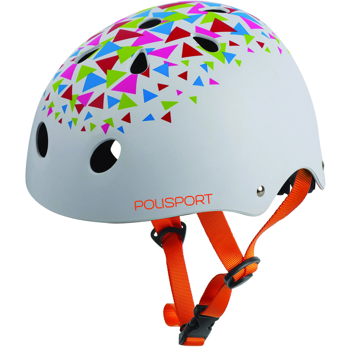 Polisport urban radical bicycle helmet s 53-55cm triangles white Goudanje