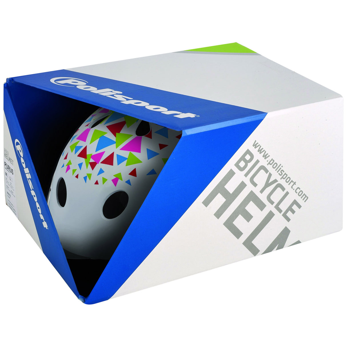 Polisport urban radical bicycle helmet s 53-55cm triangles white Goudanje