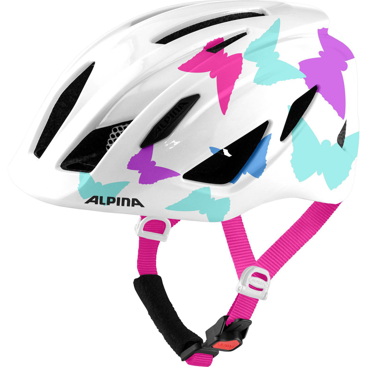 Olympic Sportswear Alpina Sports Kinderhelm Pico Pearlwhite Butterflies 50-55