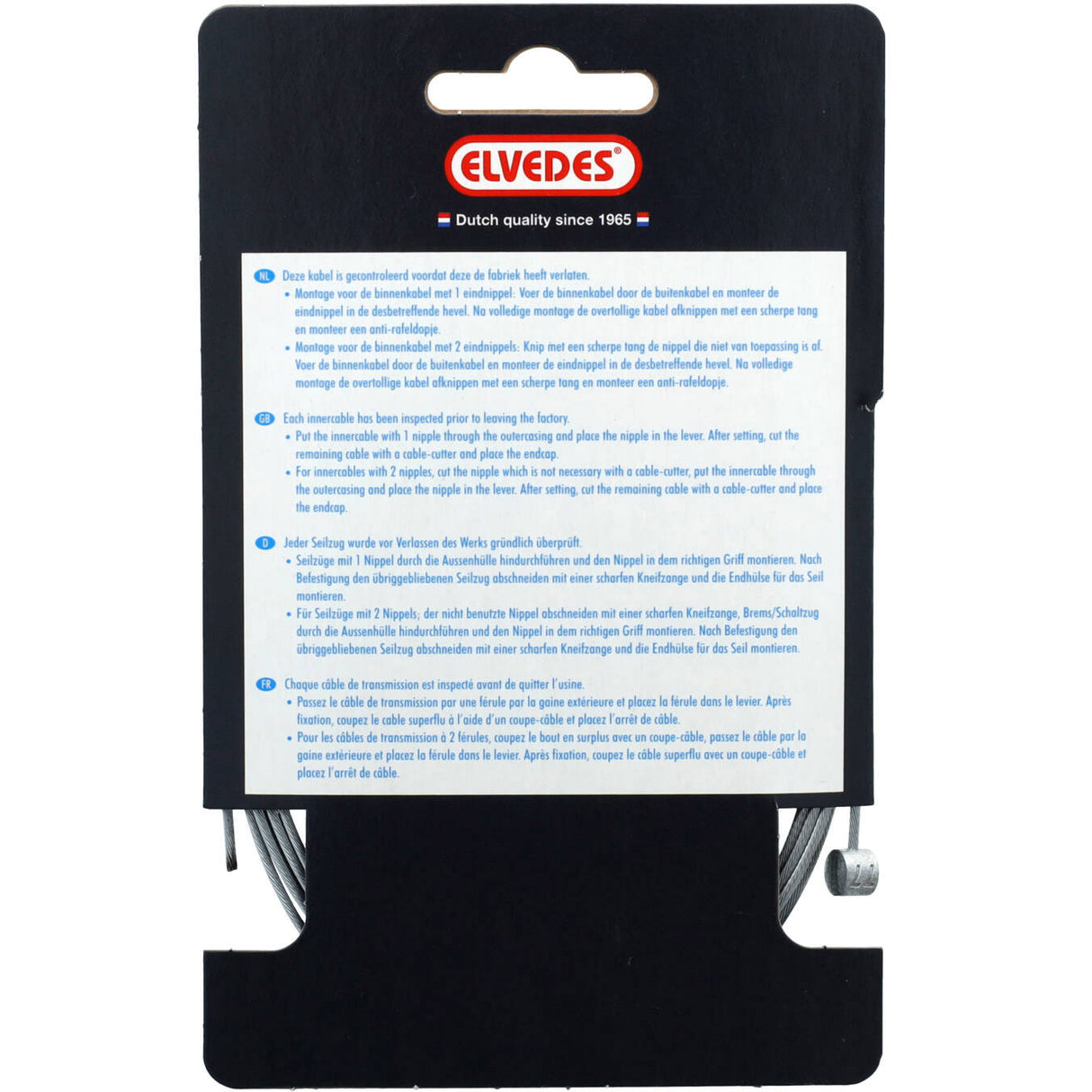 Elvedes brake inner cable 3000mm galvanized ø1.5mm T-nipple