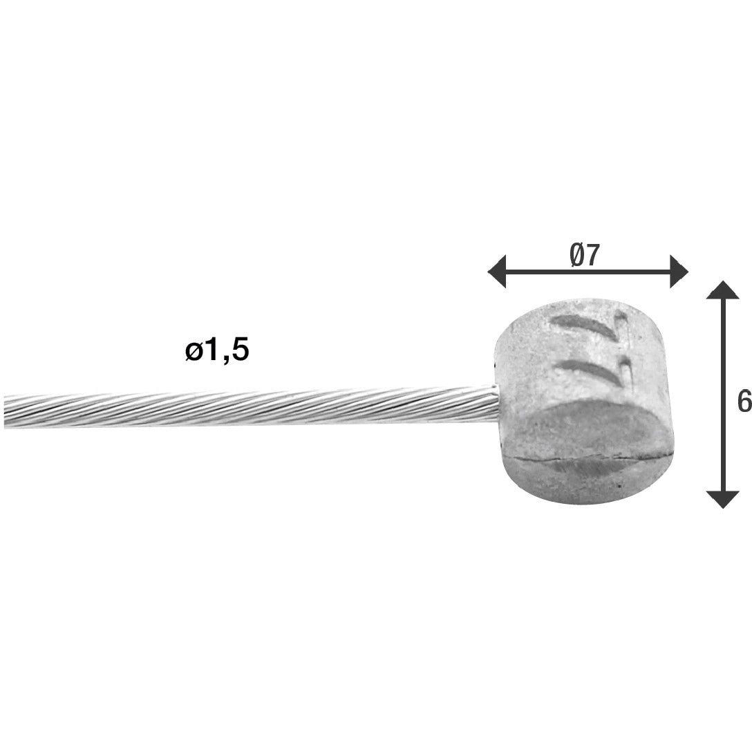 Câble intérieur de frein Elvedes 3000 mm galvanisé Ø1,5 mm T-Nipple