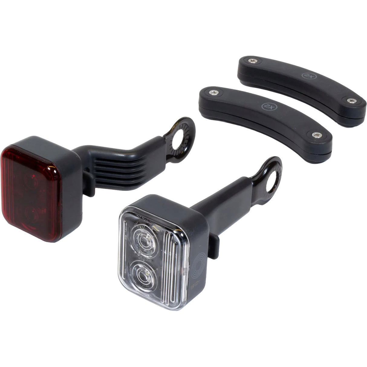 Dviračių apšvietimas AMS Pastovus plieninis raudonas baltas 4 dalis