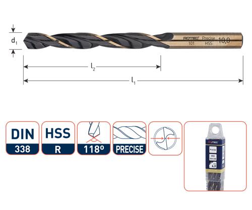 Rotec spiraalboor hss precise 10.25mm