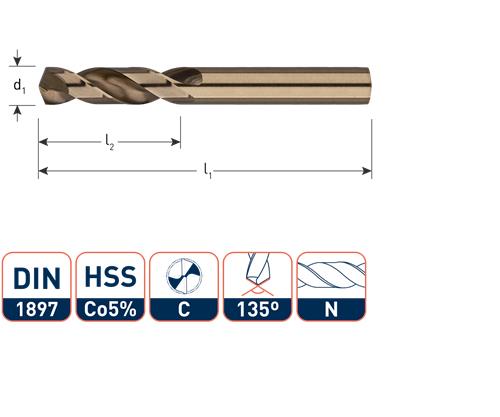 Rotec plaatwerkboor co din1897 2.6mm