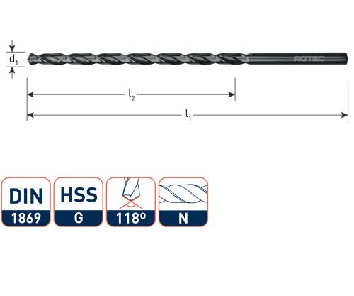 Rotec spiraalboor extra lang 3.2x155 105