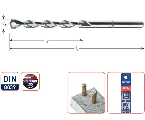 Rotec betonboor 3.0mm