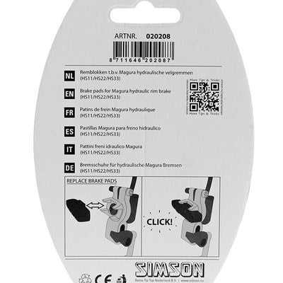 Simson Brake Block Set Magura Hydr. Velgrem HS33 HS11 establecido en el mapa
